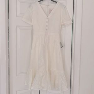 White Gal Meets Glam Linen Cotton Blend Midi dress